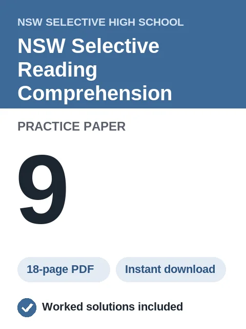 NSW Selective Reading Comprehension Practice Paper 9