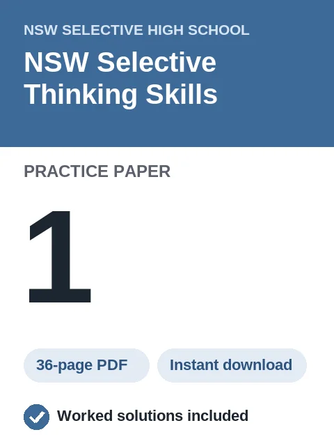 NSW Selective Thinking Skills Practice Paper 1