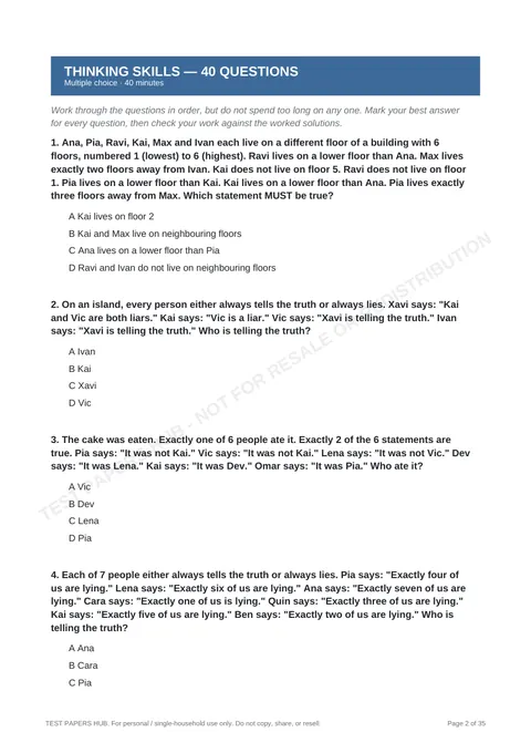Questions preview