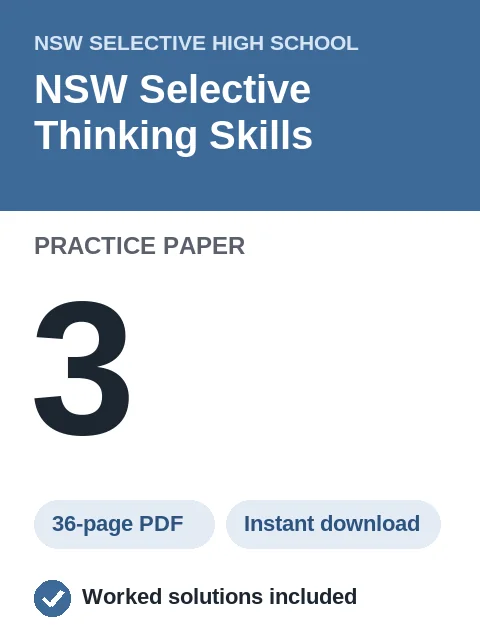 NSW Selective Thinking Skills Practice Paper 3