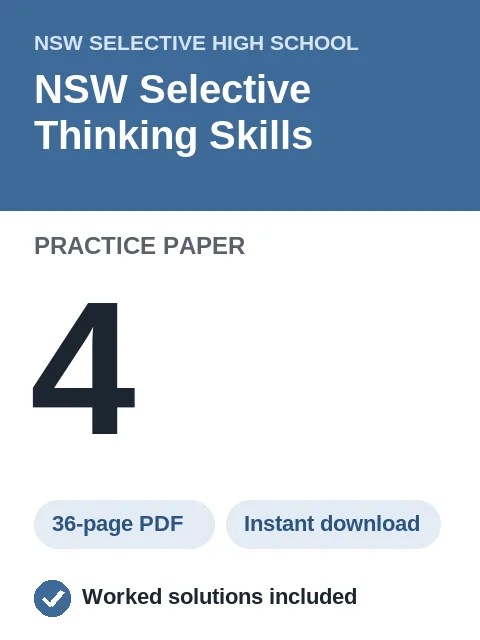 NSW Selective Thinking Skills Practice Paper 4