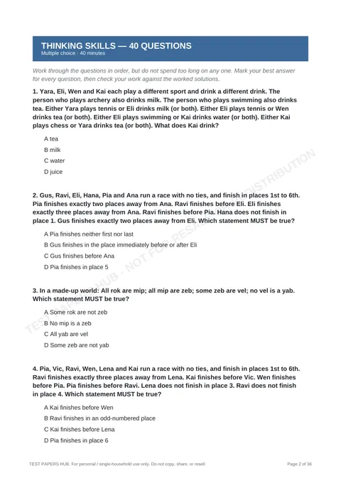 Questions preview
