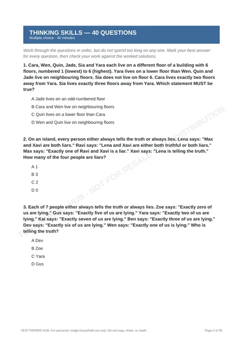 Questions preview