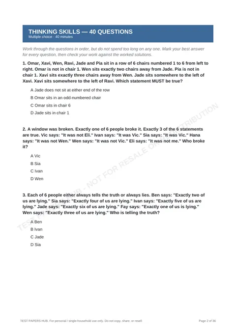 Questions preview