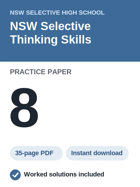 NSW Selective Thinking Skills Practice Paper 8