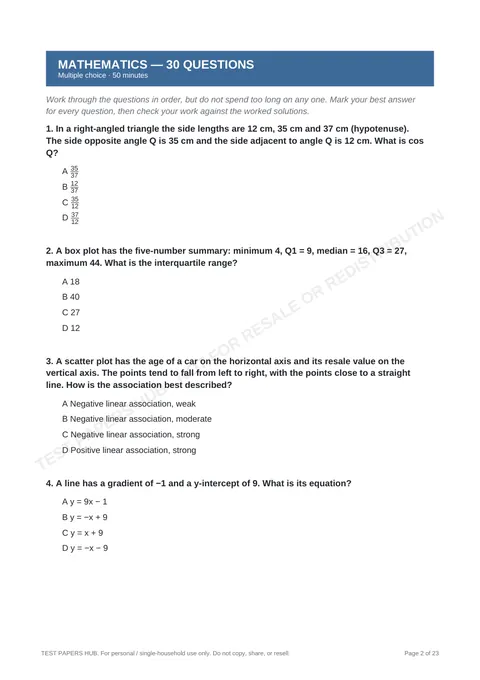 Questions preview