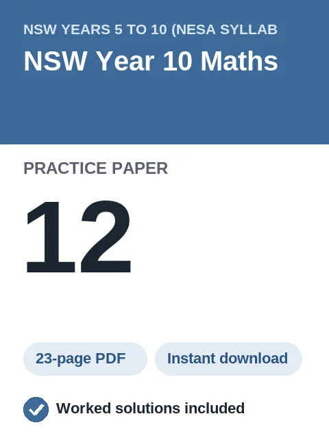 NSW Year 10 Maths Practice Paper 12