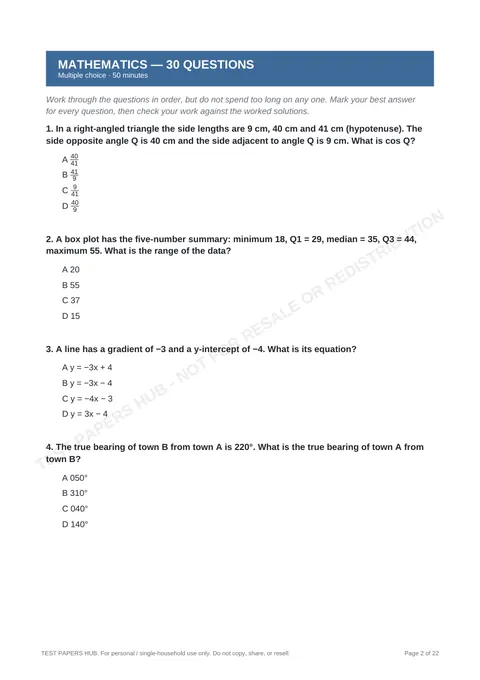 Questions preview