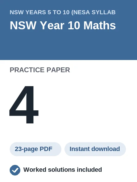 NSW Year 10 Maths Practice Paper 4