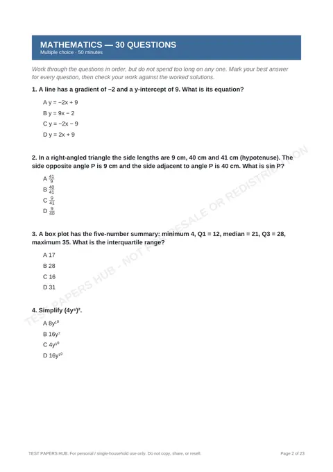 Questions preview