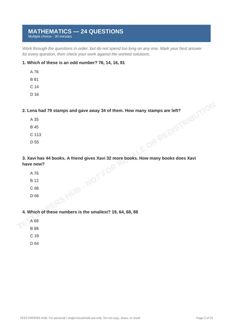 Questions preview