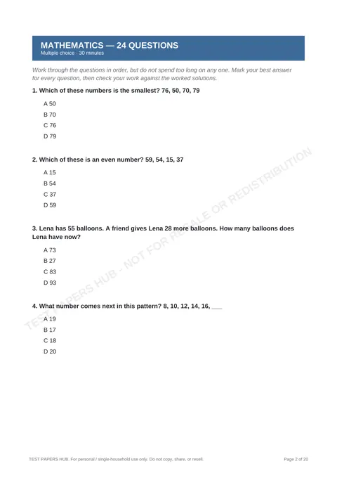 Questions preview