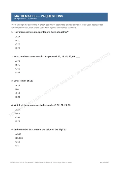 Questions preview