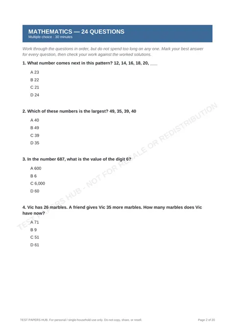 Questions preview