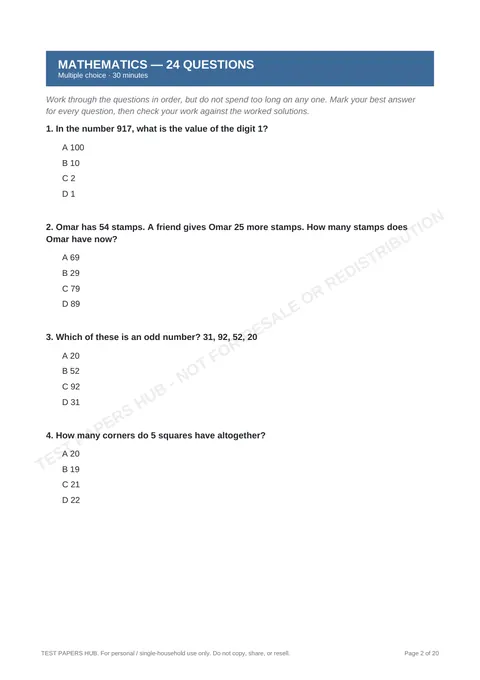 Questions preview