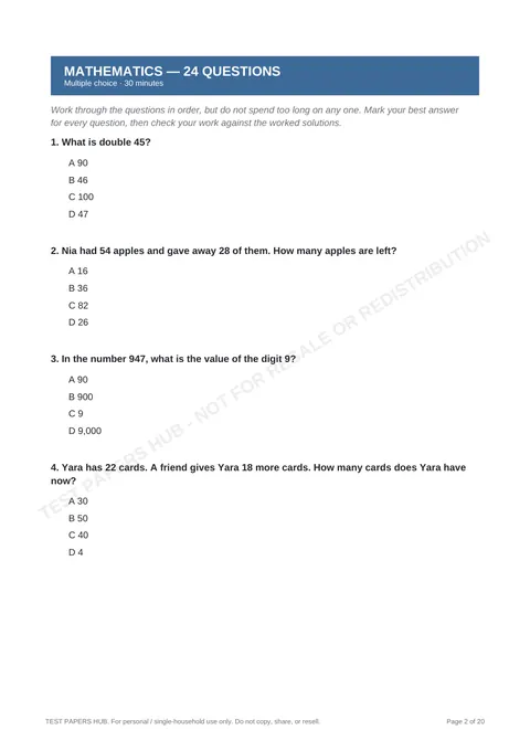 Questions preview