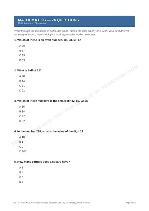 Questions preview