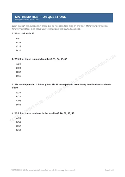 Questions preview
