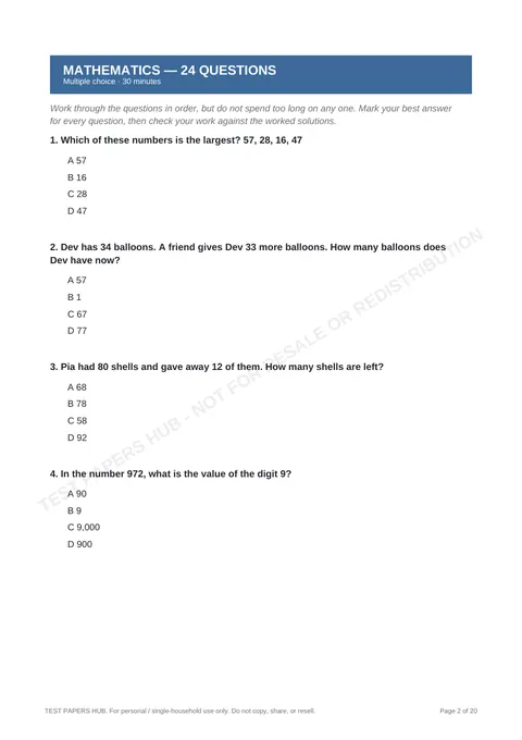 Questions preview