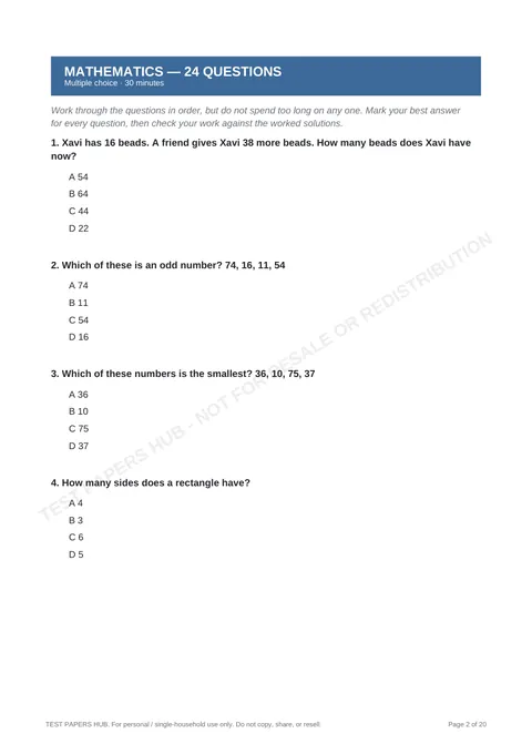 Questions preview