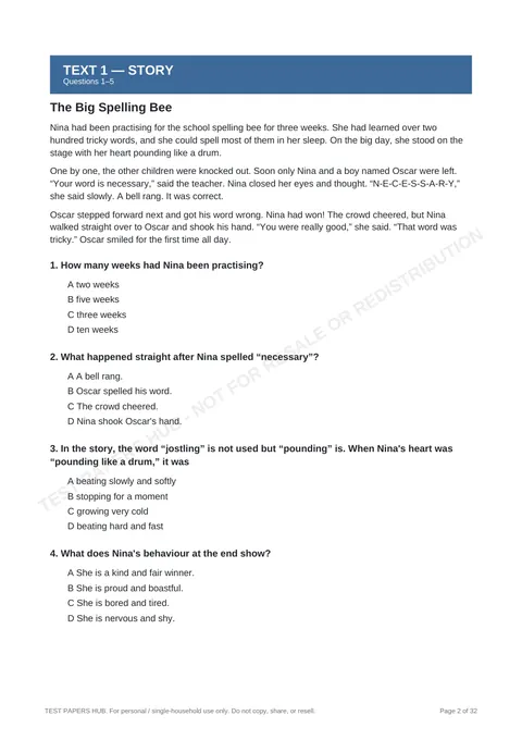 Questions preview