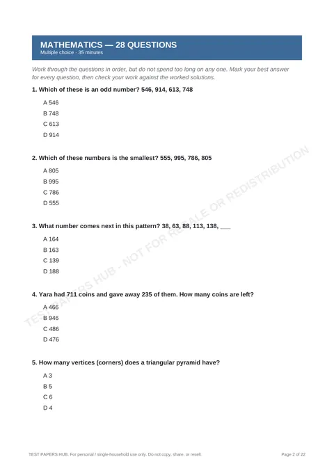 Questions preview