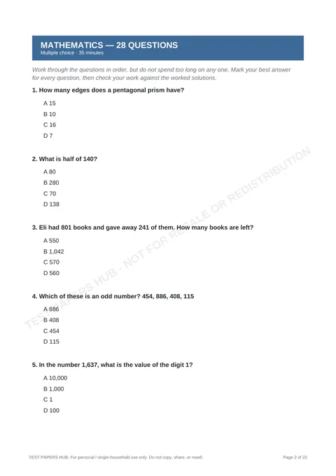 Questions preview