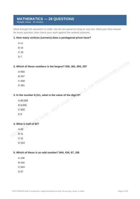 Questions preview