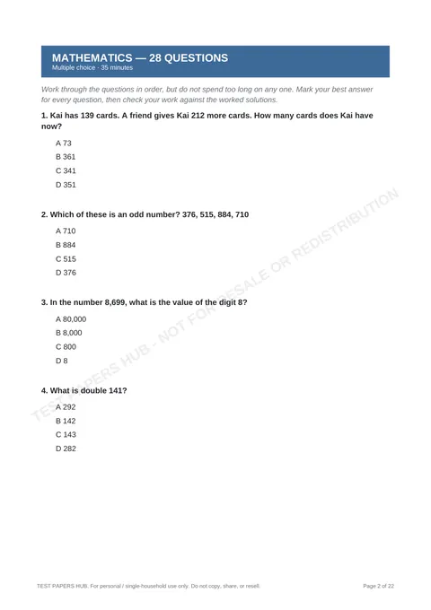 Questions preview