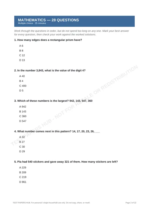 Questions preview
