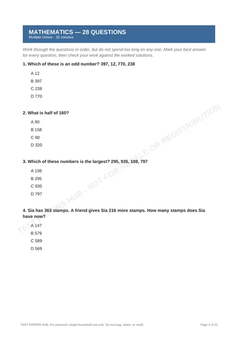 Questions preview