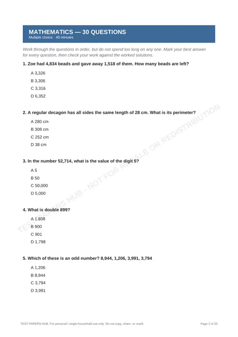 Questions preview
