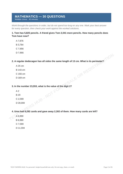 Questions preview