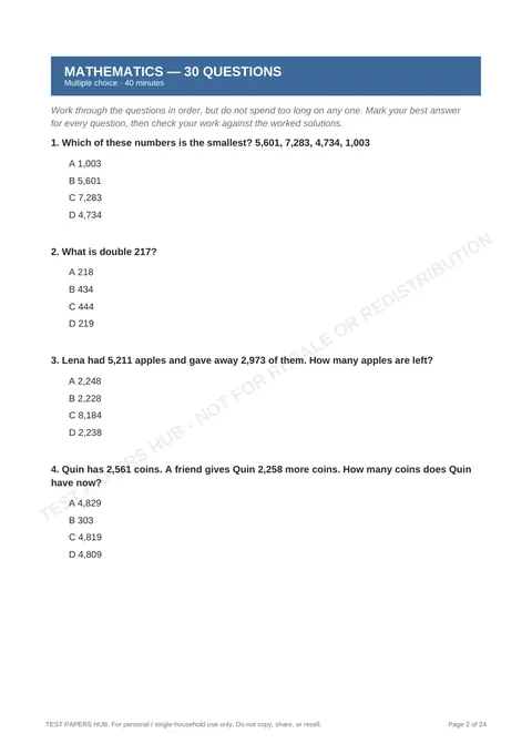 Questions preview
