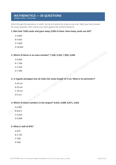 Questions preview