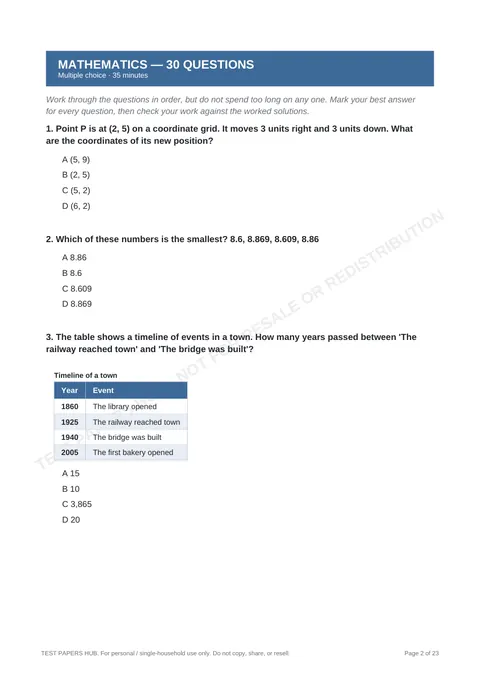 Questions preview