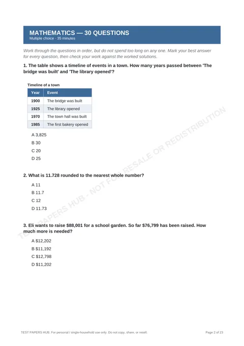 Questions preview