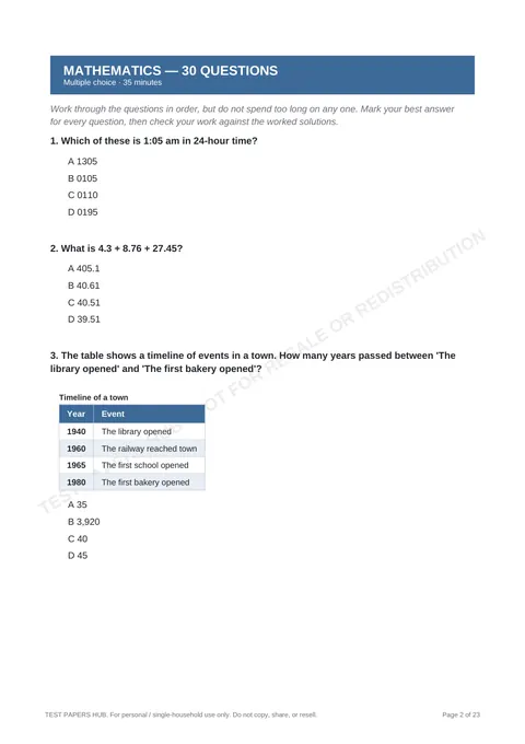 Questions preview
