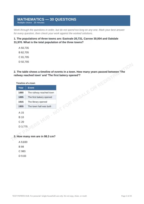 Questions preview