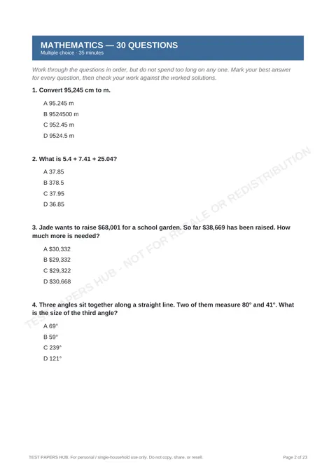 Questions preview