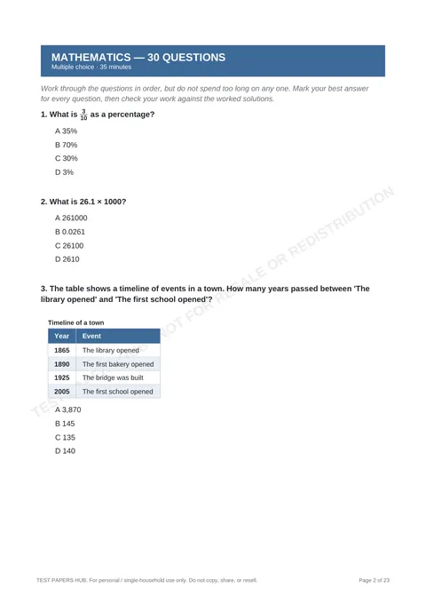 Questions preview