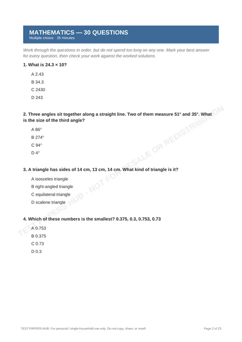 Questions preview
