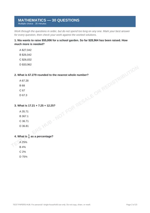 Questions preview