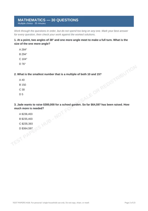 Questions preview
