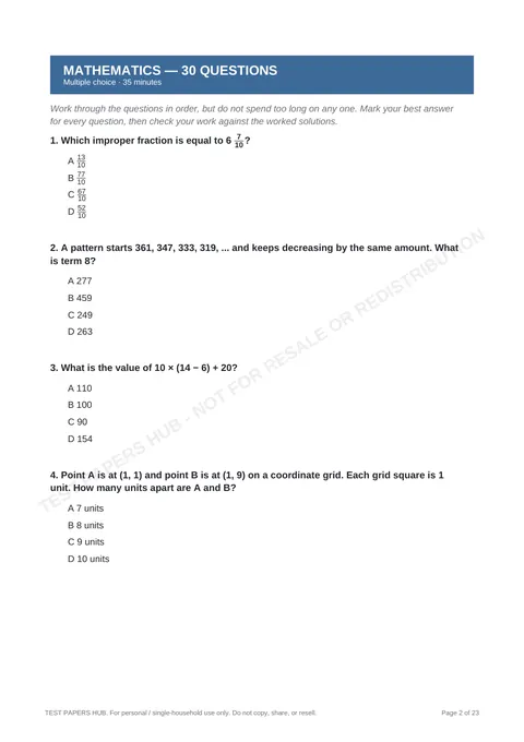 Questions preview