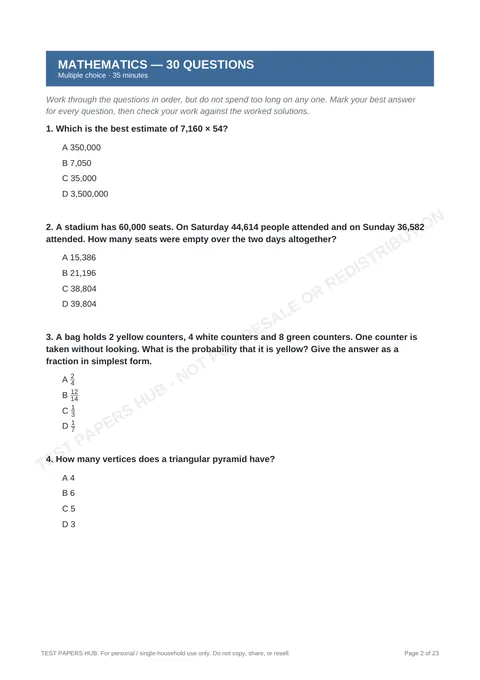 Questions preview