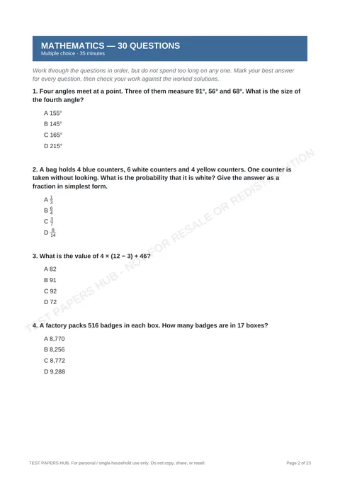 Questions preview