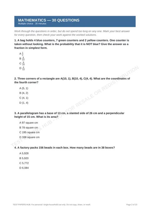 Questions preview