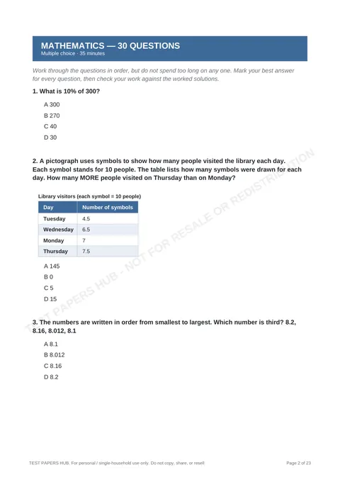 Questions preview