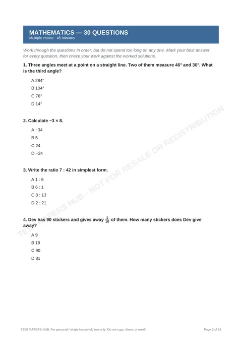Questions preview
